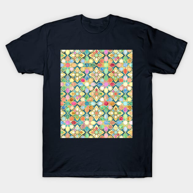 Gilded Moroccan Mosaic Tiles T-Shirt by micklyn